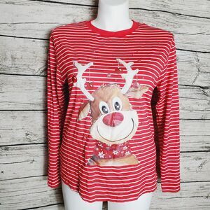 Dokotoo Cute Reindeer Christmas Pajama Top Size Medium